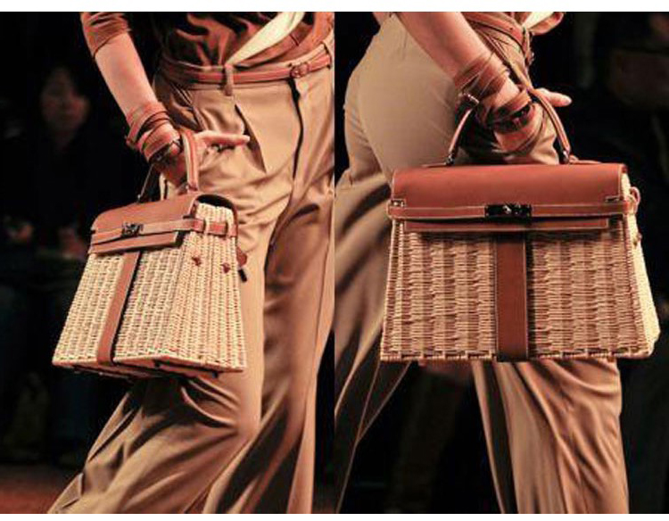 Women's Handmade Straw Woven Satchel Bag