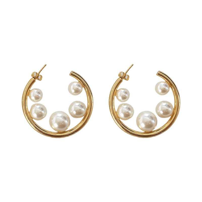 PEARL HOOP EARRINGS|Dainty Hoop Earrings|Hoops With Pearl|Pearl Drop Dangle|18K Gold Plated|Gift For Anniversary - Dafitty