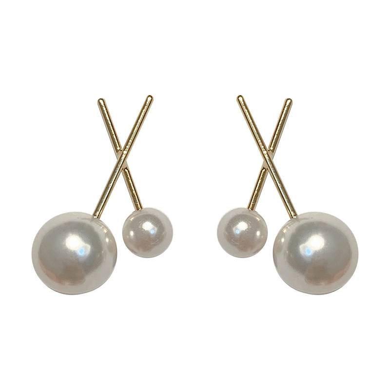 Stud Earrings Set|Gold Plated Studs Cross Shape Sterling Silver Posts|Geometric Earrings|Minimalist Everyday Jewelry - Dafitty