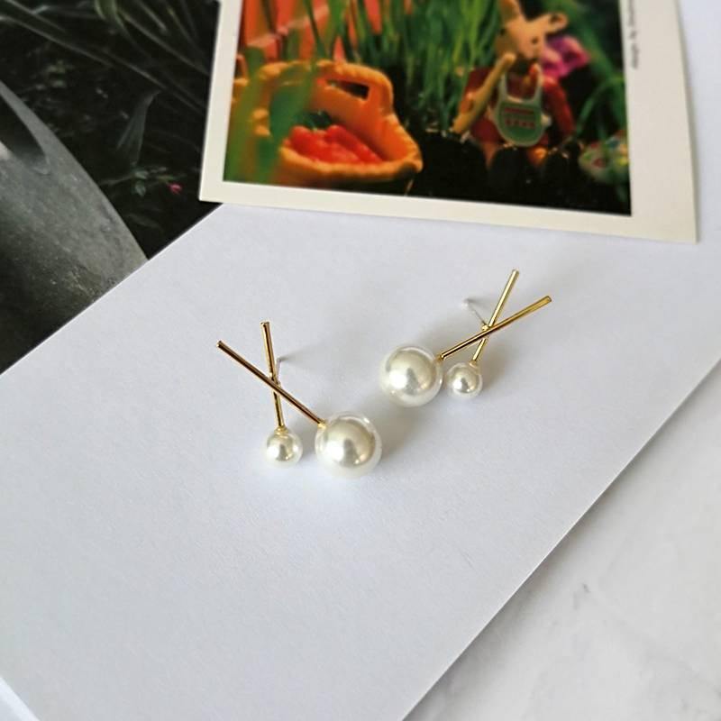 Stud Earrings Set|Gold Plated Studs Cross Shape Sterling Silver Posts|Geometric Earrings|Minimalist Everyday Jewelry - Dafitty