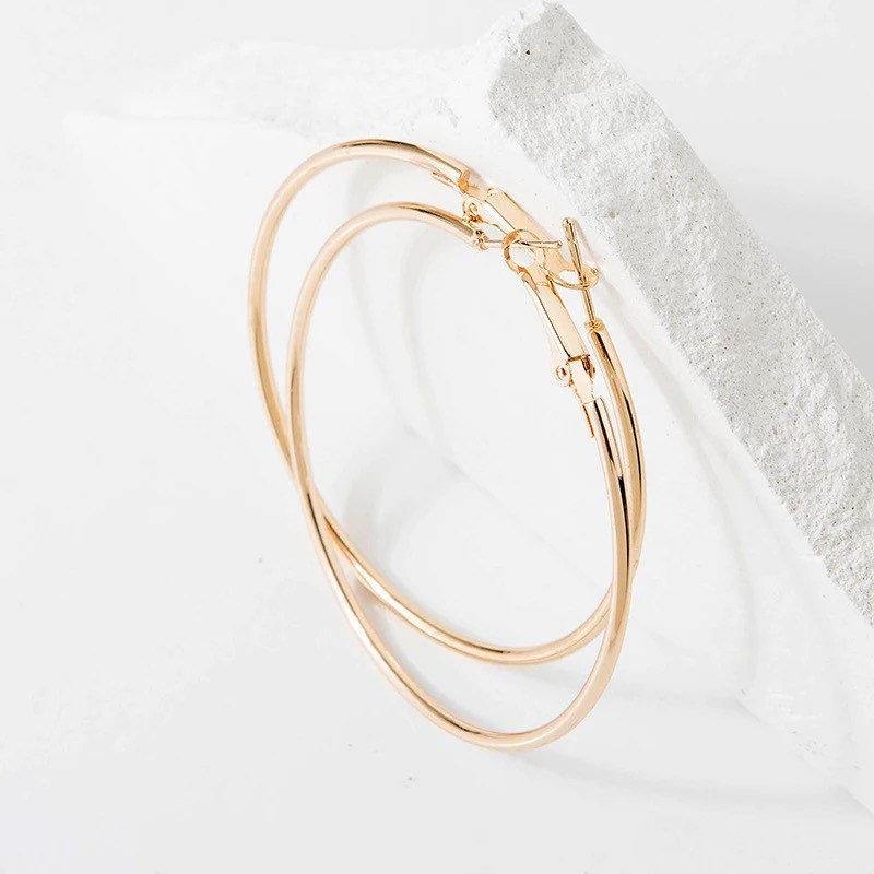 Gold Hoop Earrings|18K Gold Plated 925 Sterling Silver Post Hoop Earrings|Minimalist Lightweight Design By Dafitty - Dafitty