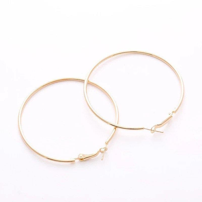 Gold Hoop Earrings|18K Gold Plated 925 Sterling Silver Post Hoop Earrings|Minimalist Lightweight Design By Dafitty - Dafitty