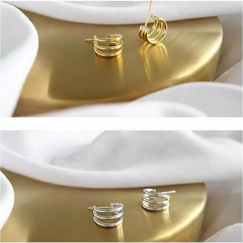 Huggie Hoop Earrings|Wide Huggie Hoops|Small Gold Earrings|Silver Plated Earrings|Chunky Minimalist Jewelry Plated - Dafitty