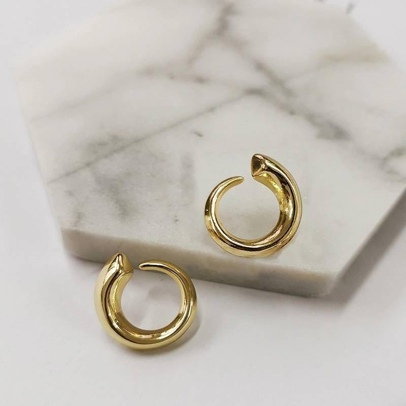 Open Huggie Hoop Earrings|Gold Huggie Hoops|18K Gold Plated| Minimalist Earrings|Lightweight Earrings|Birthday Gift - Dafitty