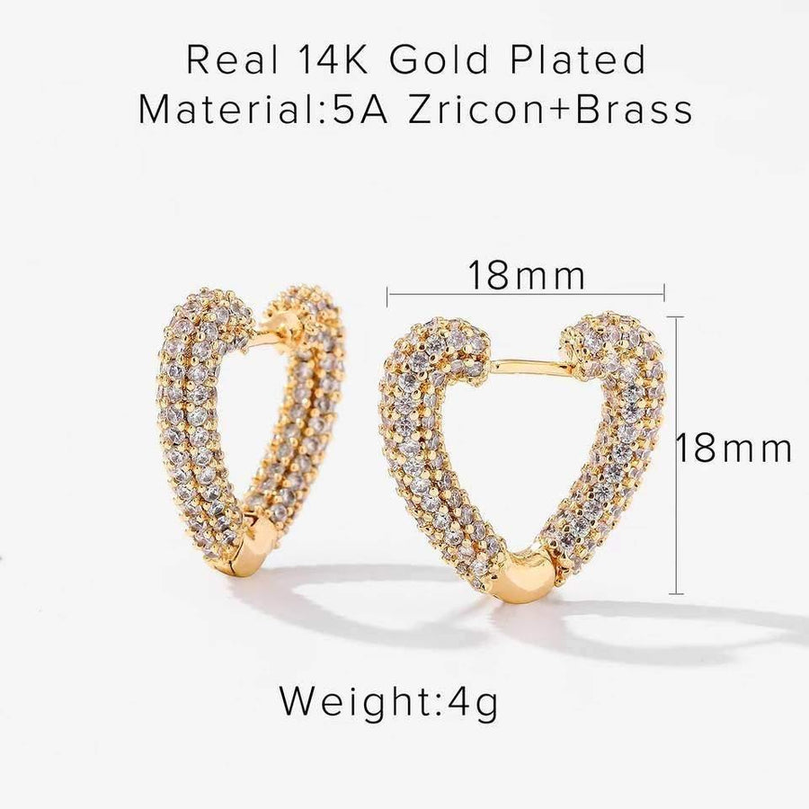 Love Huggie Hoop Earrings|Gold Huggie Hoops|18K Gold Plated| Minimalist Earrings|Lightweight Earrings|CZ Paved Jewelry - Dafitty