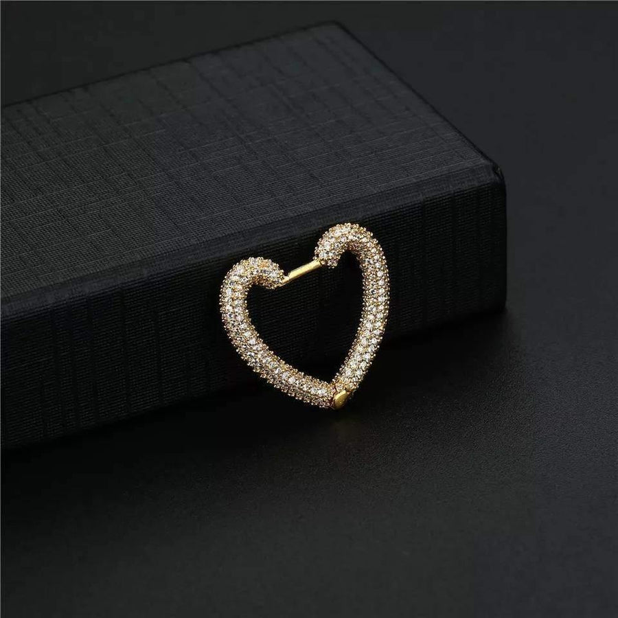 Love Huggie Hoop Earrings|Gold Huggie Hoops|18K Gold Plated| Minimalist Earrings|Lightweight Earrings|CZ Paved Jewelry - Dafitty