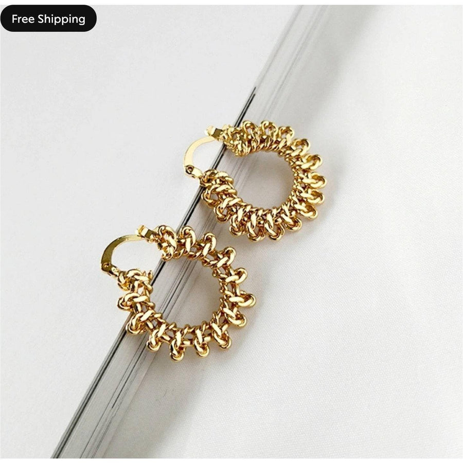 Small Gold Hoop Earrings|Clip On Hoop Earrings Plated With 18K Gold| Minimalist Earrings By Dafitty - Dafitty
