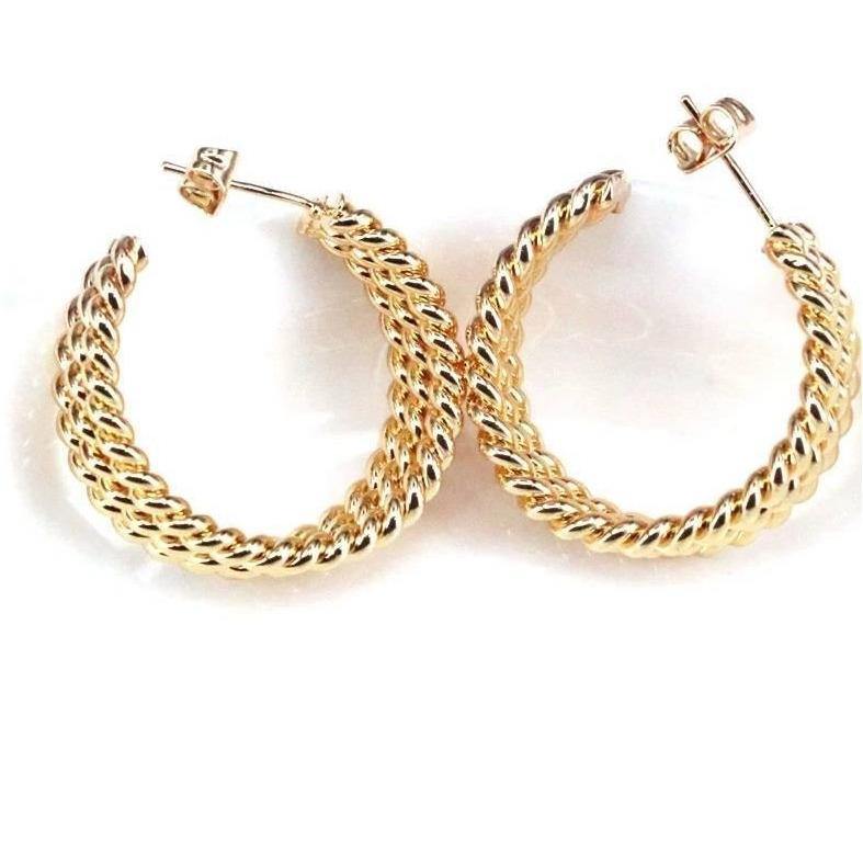 18k Gold Hoop Earrings|A002 - Dafitty