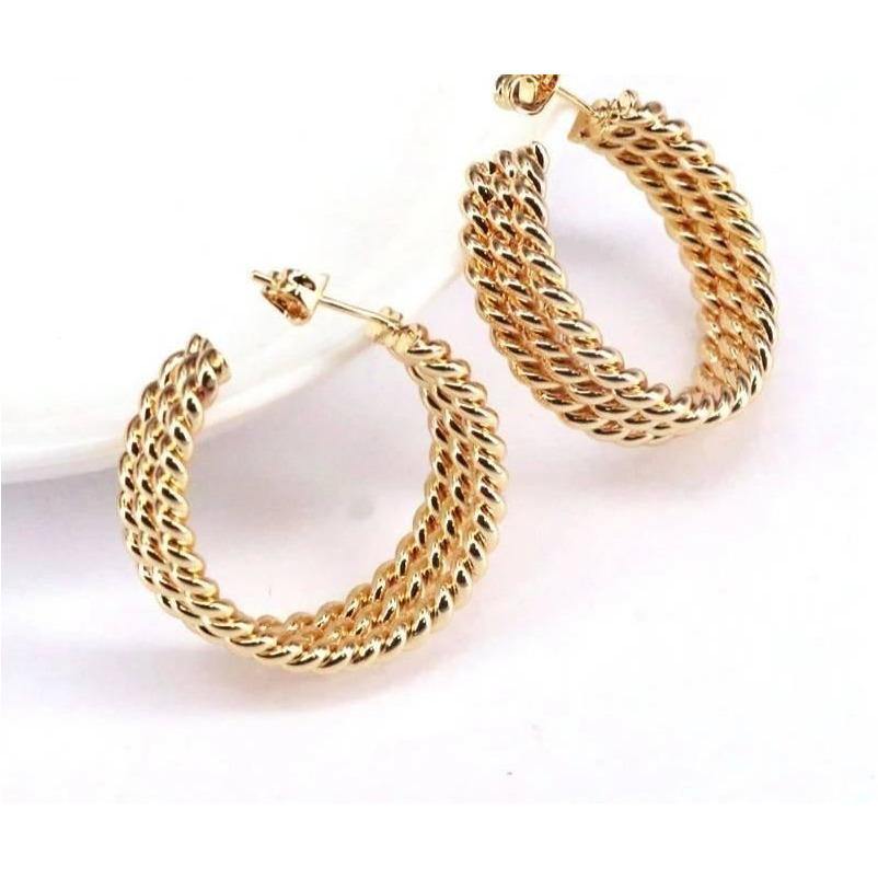 18k Gold Hoop Earrings|A002 - Dafitty