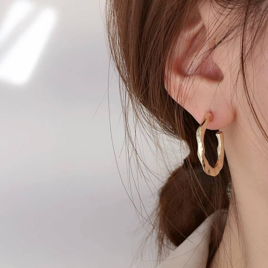 18k Gold Hoop Earrings| A001 - Dafitty