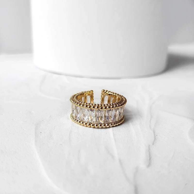 18k Gold Plated Rings for women|Minimalist Lightweight Ring for Women|Floral Edged Vintage Jewelry - Dafitty