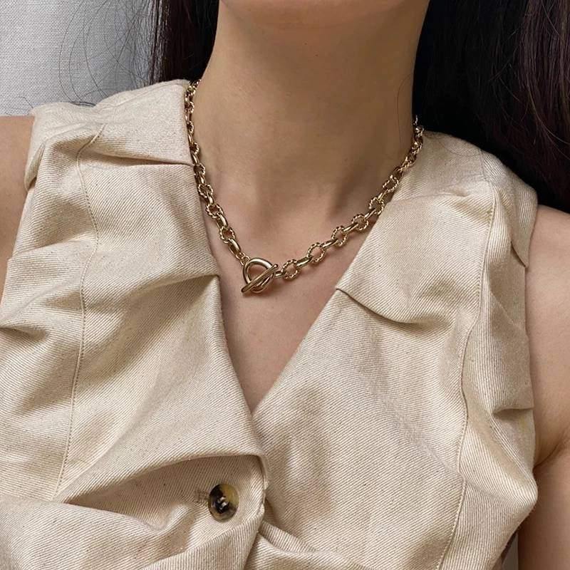 Thin Gold Choker|18k Gold Plated Chain|Curb Chain|Layered Chains Necklace|Stacked 18k Chains|Link Chain Necklace|For Mom - Dafitty