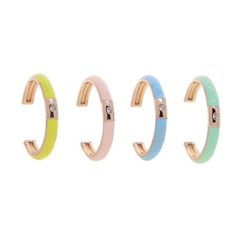 Enamel Stackable Rings. Enamel Rings For Women. Enamel Stacking Rings. Enamel Rings Jewelry. Ladies Enamel Rings. Chunky Enamel Rings Gold-A - Dafitty