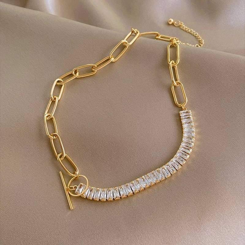 Thin Gold Choker For Women in Gold/18k Gold Plated Chain/Curb Chain/Layered Chains Necklace/Stacked 18k Chains/Link Chain Necklace - Dafitty