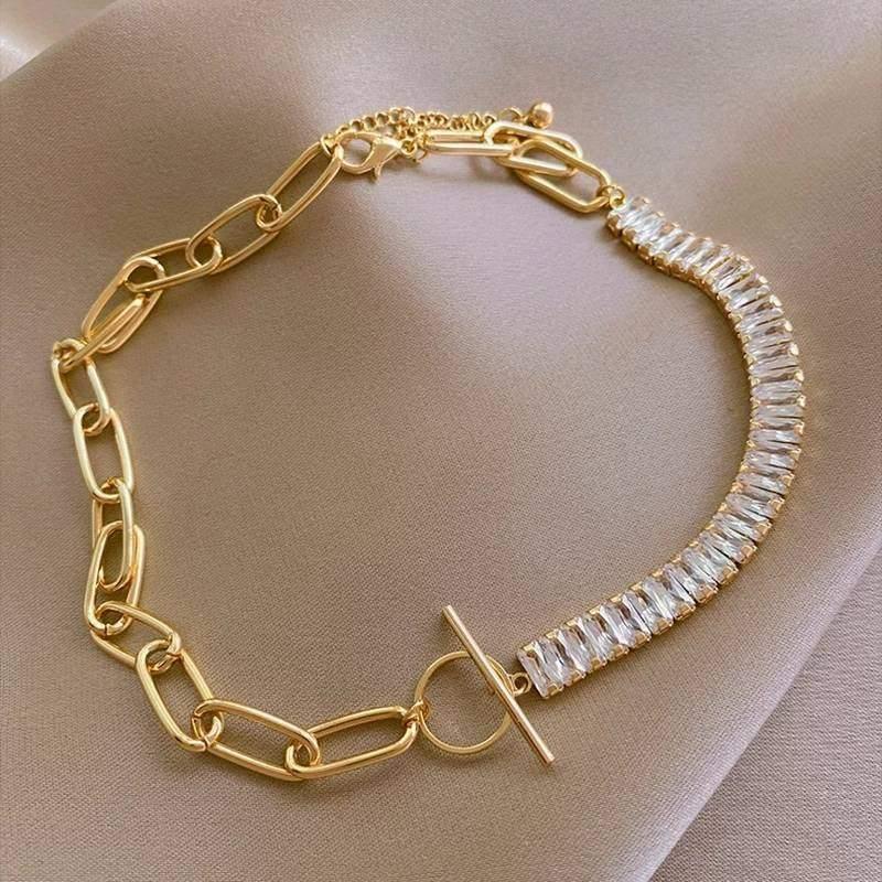 Thin Gold Choker For Women in Gold/18k Gold Plated Chain/Curb Chain/Layered Chains Necklace/Stacked 18k Chains/Link Chain Necklace - Dafitty
