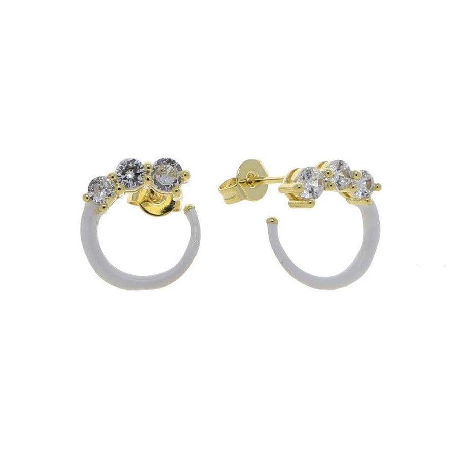 Enamel Stud Earrings. Enamel Gold Stud Earrings For Women. Gold Diamond Stud Earrings. Rainbow Stud Earrings. Cubic Zirconia Stud Earrings - Dafitty